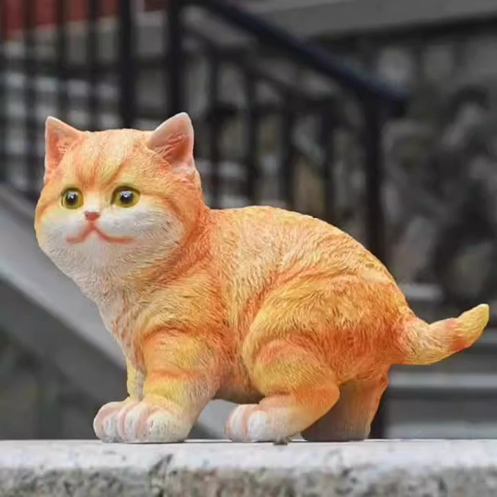 Outdoor cat ornament resin